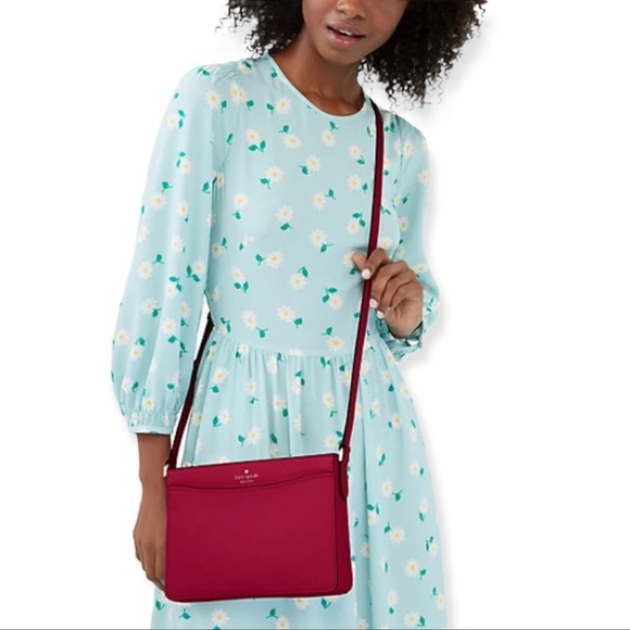 KATE SPADE ♠️ Cross Body leather bag. Gorgeous Berry Cobbler color. 🍂🍃🍁 - Picture 3 of 3